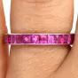 Modern Ruby 18K White Gold Stackable Eternity Band Ring