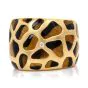 Roberto Coin Diamond Ruby Tigers Eye 18K Yellow GOld Animallier Giraffe Wide Band Ring