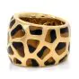 Roberto Coin Diamond Ruby Tigers Eye 18K Yellow GOld Animallier Giraffe Wide Band Ring