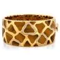 Roberto Coin Diamond Tiger's Eye 18K Yellow Gold Animallier Giraffe Wide Bangle Bracelet