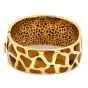 Roberto Coin Diamond Tiger's Eye 18K Yellow Gold Animallier Giraffe Wide Bangle Bracelet