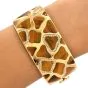 Roberto Coin Diamond Tiger's Eye 18K Yellow Gold Animallier Giraffe Wide Bangle Bracelet