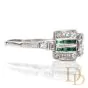 Antique 1920s Diamond Emerald Platinum Engagement Cocktail Ring