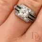 Antique 1920s Diamond Emerald Platinum Engagement Cocktail Ring