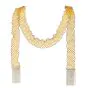  Long Mirror Beads Mesh Wrap Around Scarf Italian 18K Gold Necklac
