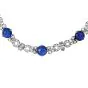 GIA Diamond Burma Sapphire Platinum Bracelet Necklace Set-Dover Jewelry