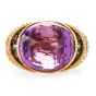 Estate Diamond Amethyst18K Gold  dome Cocktail  Ring