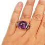 Estate Diamond Amethyst18K Gold  dome Cocktail  Ring