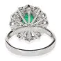Estate Lady Diana Style Emerald Diamond 18 Karat White Gold Ring 