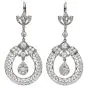 Deco Style Diamond Platinum Round Drop Sparkle Dangle Earrings