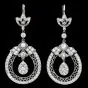 Deco Style Diamond Platinum Round Drop Sparkle Dangle Earrings