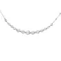 Estate 1.01cts Diamond 14K White Gold Graduated Diamond Pendant Link Chain Necklace