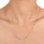 Estate 1.01cts Diamond 14K White Gold Graduated Diamond Pendant Link Chain Necklace