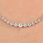 Estate 1.01cts Diamond 14K White Gold Graduated Diamond Pendant Link Chain Necklace