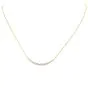 Estate Graduated 1.01cts Diamond 14K Yellow Gold Smile Pendant Chain Necklace