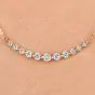 Estate Graduated 1.01cts Diamond 14K Yellow Gold Smile Pendant Chain Necklace