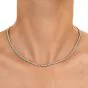 Estate 2.08cts Diamond 14K White Gold Tennis Line Link Chain Necklace