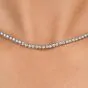 Estate 2.08cts Diamond 14K White Gold Tennis Line Link Chain Necklace