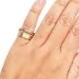Estate Elegant Diamond 14K Yellow Gold Rope Wide Cigar Band Ring