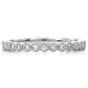 Estate Diamond White Gold Hexagon Stackable Wedding Band Ring 
