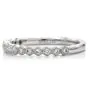 Estate Diamond White Gold Hexagon Stackable Wedding Band Ring 