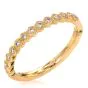 Estate Diamond 14K Yellow Gold Hexagonal Stackable Semi Eternity Band Ring 