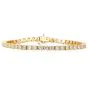 Estate 5.25cts Diamond 14K Yellow Gold Stackable Tennis Link Bracelet 