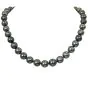 Lustrous Tahitian SouthSea Pearl Necklace 18 karat diamond sapphire Gold Clasp 