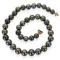 Lustrous Tahitian SouthSea Pearl Necklace 18 karat diamond sapphire Gold Clasp 