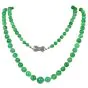 Vintage GIA Natural Color A Jade Diamond Platinum  Graduated Beaded Necklacee
