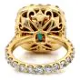 Elegant Diamond 8.08ct Genuine Emerald 18K Yellow Gold Halo Eternity Cocktail Ring