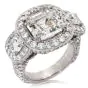 GIA 5.49ct Asscher Cut Diamond Platinum Halo Triple Stone Engagement Ring