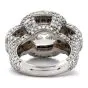 GIA 5.49ct Asscher Cut Diamond Platinum Halo Triple Stone Engagement Ring