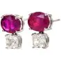 GIA Burma No-Heat 4.30cts Red Ruby Diamond 18K White Gold Classic Stud Earrings