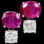 GIA Burma No-Heat 4.30cts Red Ruby Diamond 18K White Gold Classic Stud Earrings