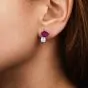 GIA Burma No-Heat 4.30cts Red Ruby Diamond 18K White Gold Classic Stud Earrings