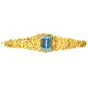 Vintage Fine Aquamarine 18K Yellow Gold Nugget Floral Supreme Link Bracelet 
