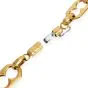 Estate Tiger's Eye 18K Gold Barrel Link Long Necklace-Dover Jewelry