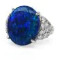 Estate 13.78cts opal  Diamond Platinum Cocktail Ring