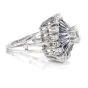 Vintage Art Deco Diamond Sapphire Square Pinwheel Platinum Cocktail Ring