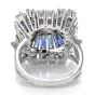 Vintage Art Deco Diamond Sapphire Square Pinwheel Platinum Cocktail Ring