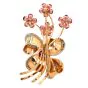 Vintage Retro Diamond Ruby Yellow Gold Flower Bouquet Ribbon Brooch Pin