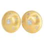 Puffed Satin Buccellati Rigato Finish 18K Button Earrings