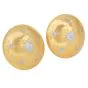 Puffed Satin Buccellati Rigato Finish 18K Button Earrings