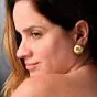 Mario Buccellati Rigato Satin Finish 18K Gold Button Earrings