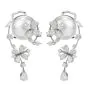 Stefan Hafner Diamond South sea Pearl 18K Gold Floral Earrings 