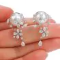 Stefan Hafner Diamond South sea Pearl 18K Gold Floral Earrings 