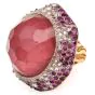 VASARI Designer Diamond Ruby Tourmaline 18K Gold Cocktail Ring