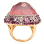 VASARI Designer Diamond Ruby Tourmaline 18K Gold Cocktail Ring