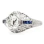 Estate Diamond Opal Platinum Cocktail Ring 